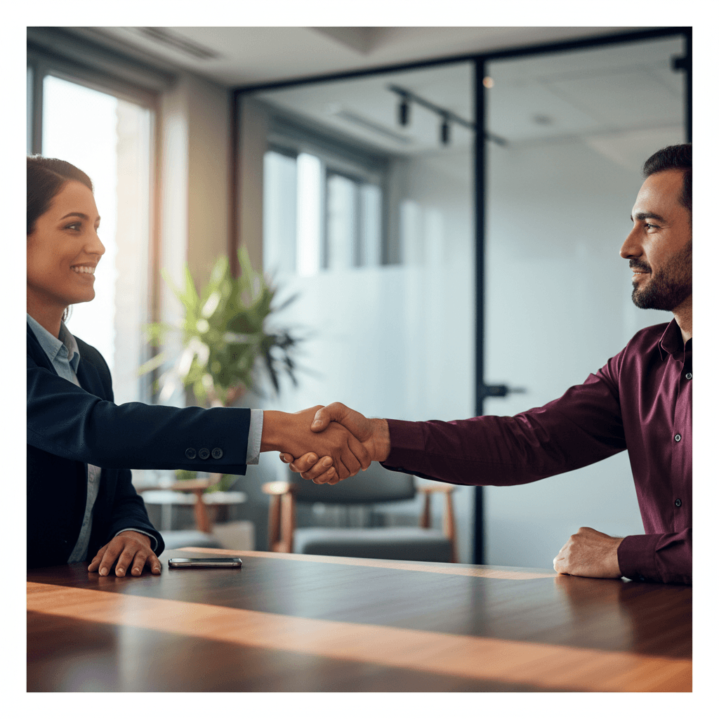 Professional business handshake